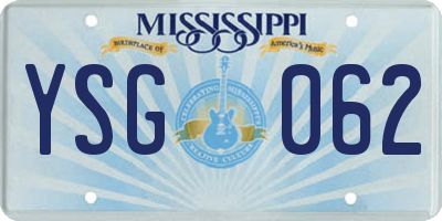 MS license plate YSG062