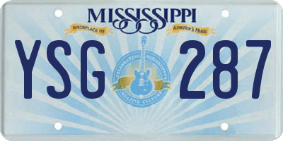 MS license plate YSG287