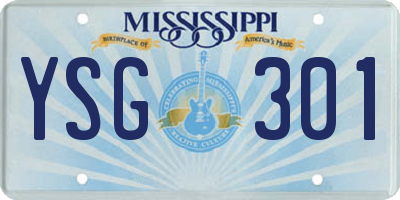 MS license plate YSG301