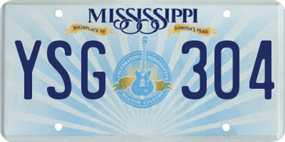 MS license plate YSG304