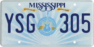 MS license plate YSG305