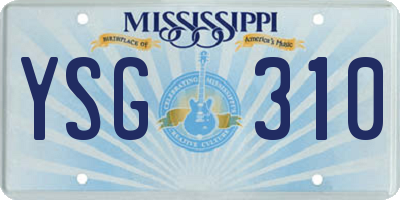 MS license plate YSG310