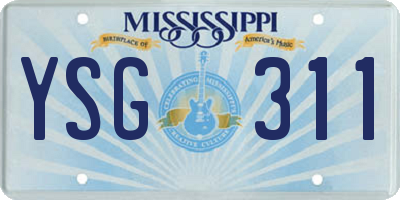 MS license plate YSG311