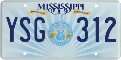 MS license plate YSG312