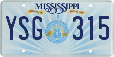 MS license plate YSG315
