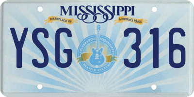 MS license plate YSG316