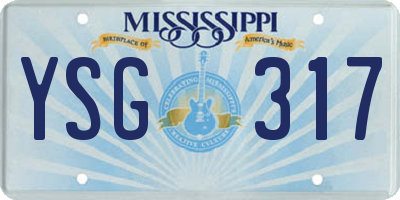 MS license plate YSG317