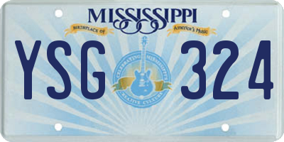 MS license plate YSG324