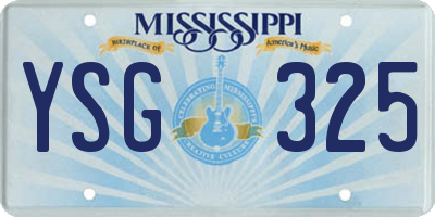 MS license plate YSG325