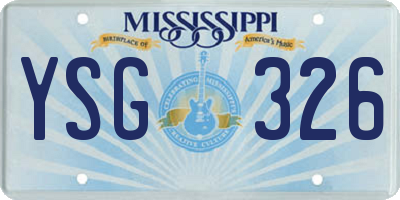 MS license plate YSG326