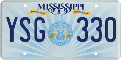 MS license plate YSG330