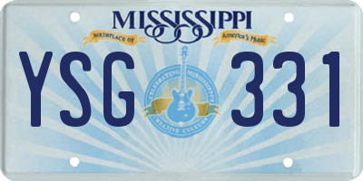 MS license plate YSG331