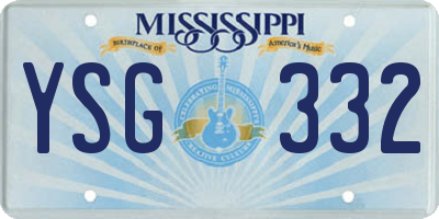 MS license plate YSG332