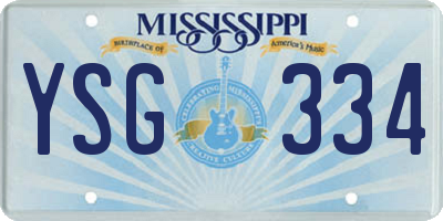 MS license plate YSG334