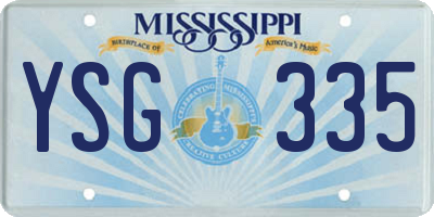MS license plate YSG335