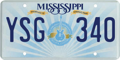 MS license plate YSG340