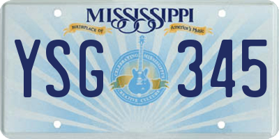 MS license plate YSG345