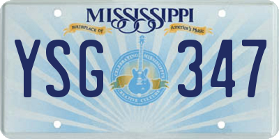 MS license plate YSG347