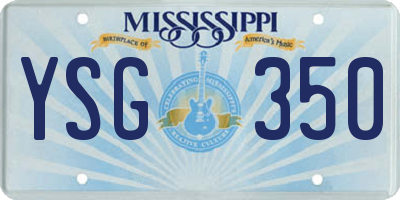MS license plate YSG350
