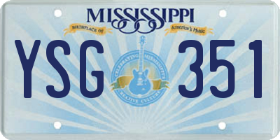 MS license plate YSG351