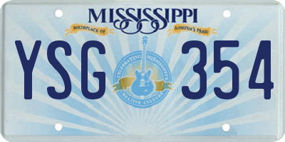 MS license plate YSG354