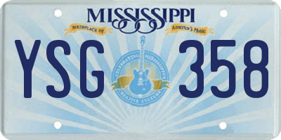 MS license plate YSG358