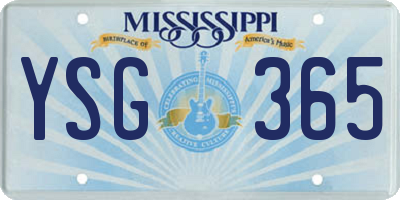 MS license plate YSG365