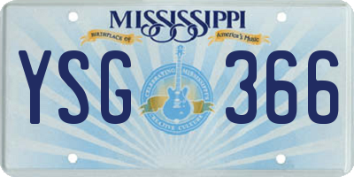 MS license plate YSG366