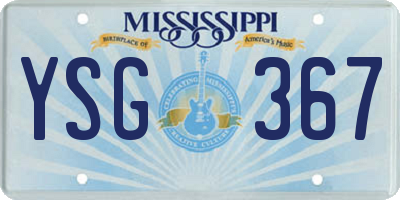 MS license plate YSG367
