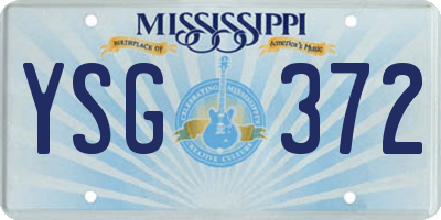 MS license plate YSG372