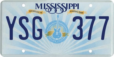 MS license plate YSG377