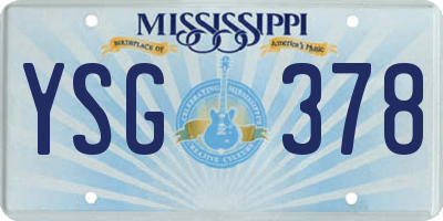 MS license plate YSG378