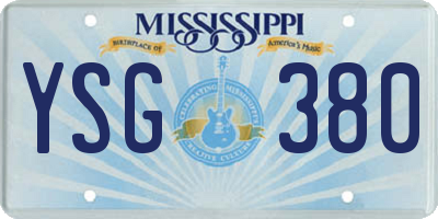 MS license plate YSG380