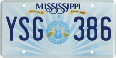 MS license plate YSG386