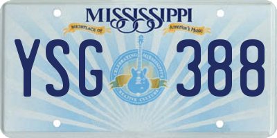 MS license plate YSG388