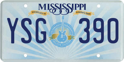 MS license plate YSG390