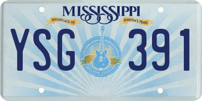MS license plate YSG391