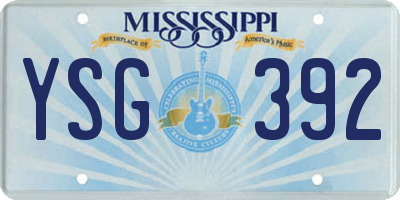 MS license plate YSG392