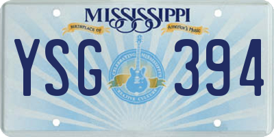 MS license plate YSG394