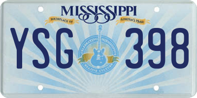 MS license plate YSG398