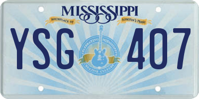 MS license plate YSG407