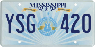 MS license plate YSG420