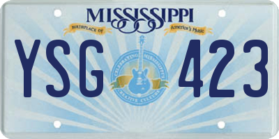 MS license plate YSG423