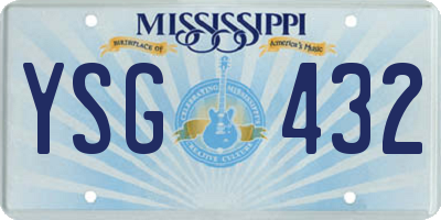 MS license plate YSG432