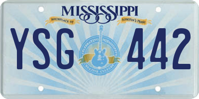 MS license plate YSG442