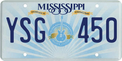 MS license plate YSG450