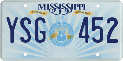 MS license plate YSG452