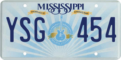 MS license plate YSG454