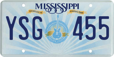 MS license plate YSG455