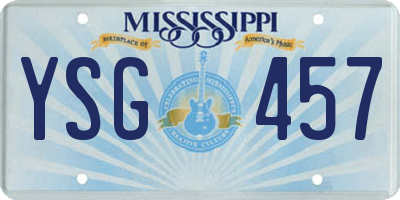 MS license plate YSG457